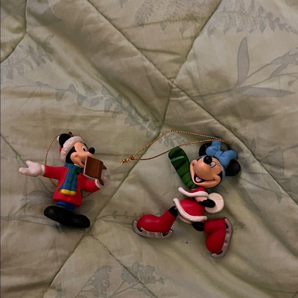 Disney Mickey and Minnie Mouse Holiday Ornaments - Red and Blue